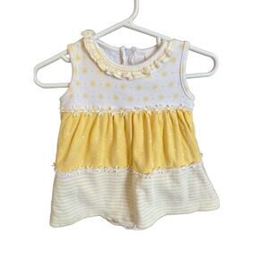 Vintage Hartstrings cotton sleeveless dress attached bloomer 3 months